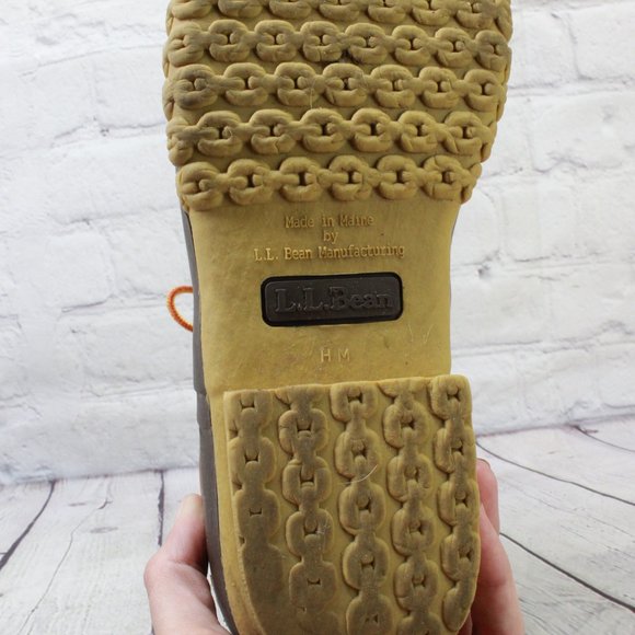 LL BEAN 8 Inch Unlined Brown Leather Duck Bean Boots Size 10 M - Picture 8 of 9